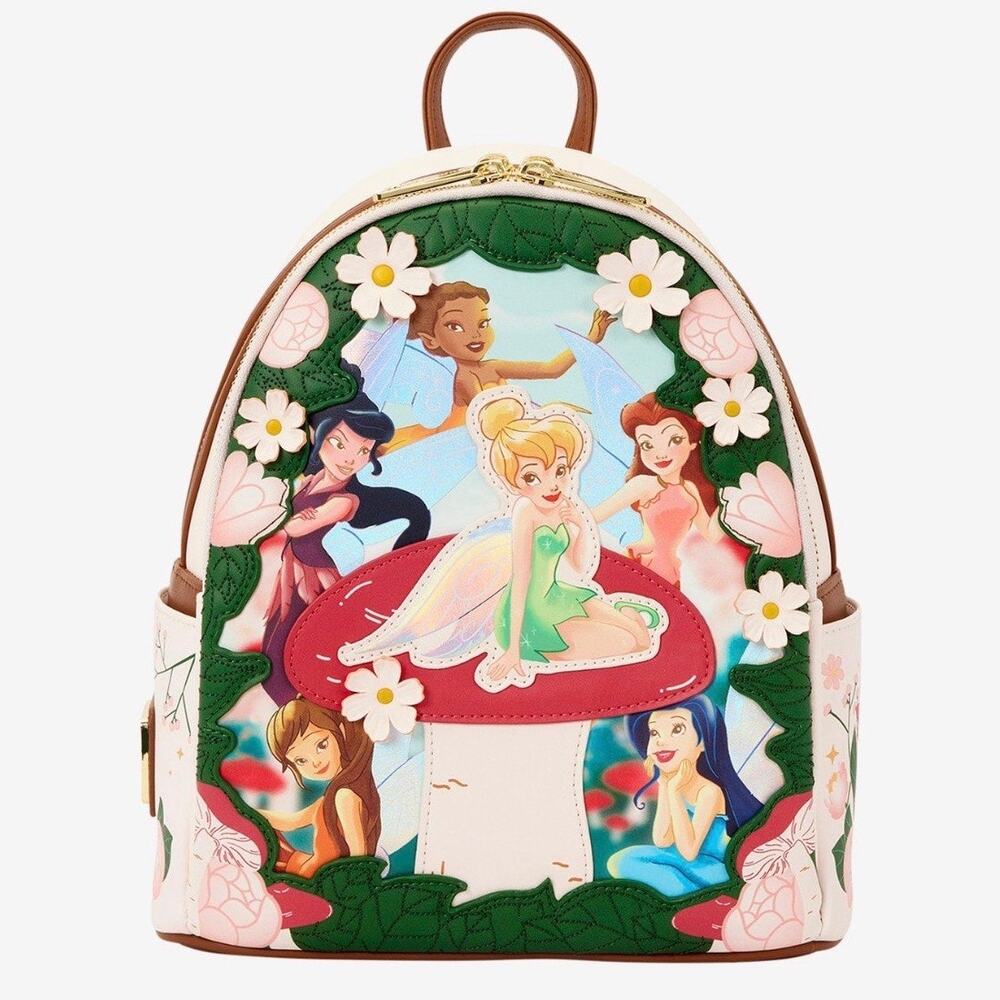 Loungefly Disney Tinker Bell Fairies Floral Mini Backpack NWT